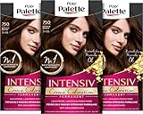 Poly Palette Intensiv Creme Coloration 3-65/750 Schokobraun Stufe 3 (3 x 115 ml), permanente Coloration für bis zu 8 Wochen intensiven Farbglanz & 100 % Grauabdeckung