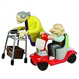 Bluw B00G1212 27470 Rennen Oma und Opa, Aufziehspielzeug, Kunststoff, 2er Set-das Grannies Geschenk für Großeltern Aufziehfiguren mit Rollator und Mob