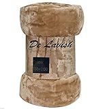 D&L Nerz Kunstfell Luxuriös überwürfen Super Weich Warm Gemütliche Sofa und Bett Fleece Decken, Hautfarben, King [200x240cms]