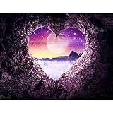 Runa Art Fototapete Herz Landschaft Modern Vlies Wohnzimmer Schlafzimmer Flur - made in Germany - Violett 9494010b