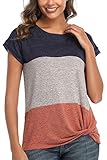 ANFTFH Tshirt Damen Rundhals Shirt Kurzarm Orange XL