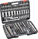 Vigor V2461 Steckschlüssel-Satz Vierkant (6,3 mm, 1/4 Zoll, 10 mm, 3/8 Zoll, 12,5 mm, 1/2 Zoll, 172-teilig