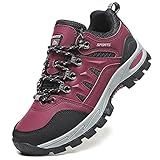 VTASQ Wanderschuhe Herren Damen Trekkingschuhe Outdoorschuhe Atmungsaktiv Hiking Sneaker Wasserdicht rutschfeste Rot 39