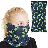 Minecraft Halstuch Mundschutz Kinder, Multifunktionstuch Kinder mit Creeper Design, Masken Mundschutz Bandana Teenager, Waschbar Gesichtsmasken Stoff Jung