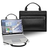 LiuShan 2 in 1 PU Leder hülle + Laptoptasche Case für 11 Zoll MacBook Air 11 Model A1465 A1370 Release 2016/2015/2013/2012/Late 2010 Laptop[Nicht fit MacBook Air 13/MacBook Pro],Schw