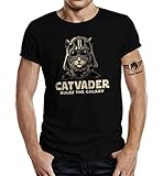 Katzen T-Shirt: CAT-Vader Rules The Galaxy-XXXXL
