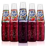 TRi TOP Getränkesirup 5er Set | Kirsche, Waldbeere-Erdbeer, Schw. Johannisbeere, Himbeere, Beeren-Mix | 5x600ml [5Liter Erfrischungsgetränk pro Flasche]