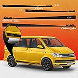 Auto-Dress® Seiten-Streifen Aufkleber Set/Dekor passend für VW T4, T5 & T6 Bus in Wunschfarbe - Motiv: Skyline Stadt Köln Original (194 Steel, Langer Radstand)