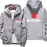 RLJqwad Herren Full Zip Hoodie Suzuki 3D gedrucktes Sweatshirt Unisex Pullover Lässig Modisch Langarm Trainingsanzug-Teens Geschenk B-L