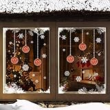 The Tile Sticker Company 2 Stück Weihnachts-Buntglas-Kugeln Schwibbogen Schneeflocke Fensteraufkleber (Kugel rot)