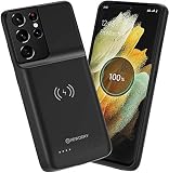 NEWDERY Akkuhülle für Samsung Galaxy S21 Ultra, 4700 mAh Ladehülle wiederaufladbares erweitertes Ladegerät, tragbare Powerbank Backup (unterstützt Qi kabelloses Laden) für Samsung Galaxy S21 U