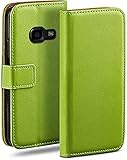 moex Klapphülle für Samsung Galaxy Xcover 4 Hülle klappbar, Handyhülle mit Kartenfach, 360 Grad Schutzhülle zum klappen, Flip Case Book Cover, Vegan Leder Handytasche, Grü