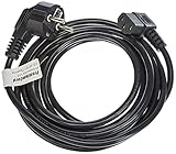 PremiumCord Netzkabel 230V 3m, Stromkabel mit Schutzkontakt gewinkelt auf Kaltgerätebuchse C13 gewinkelt, IEC 320, PC Netzkabel 3 Polig, Farbe schw