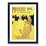 BIG Box Art Henri de Toulouse-Lautrec Moulin Rouge La Goulue Gerahmter Wandkunstdruck, fertig zum Aufhängen, Schwarz, A2 (62 x 45 cm)