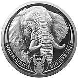 DEUTSCHER MÜNZEXPRESS Südafrika Elefant 2021 | Silbermünze | Big Five II - Serie | Feinsilber | Premium-Anlagemü