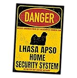 Lhasa Apso Schild Danger Security System Türschild Hundeschild Warnschild H