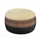 Natürliche Geflochtene Pouf Sitzhocker,Runde Gepolstert Sitzhocker Fußstütze,Rustikalen Rattan Gewebt Sitzpouf,Chinoiserie Seegras Schuhe Wechseln Hocker Für Kinder Erwachsene-Mit gepolsterten 40x40x2