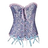 lefeindgdi Lace Up Boned Corsage Lace Up Corsage Bridal Vintage Bustier Top Overbust Waist Cincher Shape Plus Size for W