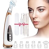 LIDOFIGO Mitesserentferner Porenreiniger, Vakuumsauger Mitesser Entferner Porensauger Pickelentferner Blackhead Remover Vakuum Mitesser Sauger USB Aufladung, 6 Austauschbaren Reinigung