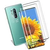 [2+2 Stück] Panzerglas für Oneplus 8 Pro+Kamera Schutzfolie, 9H Härte Glas Folie, Anti-Kratzen Displayschutzfolie, 3D Voller Panzergalsfolie, HD Schutzfilm für Oneplus 8 Pro (Schwarz)