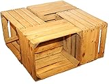 Kistenkolli Altes Land 4 Stück Massive Obstkisten - Weinkisten Holzkisten Apfelkisten+++ Natur geb