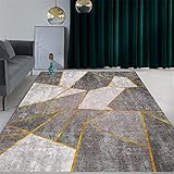 Teppich Esstisch Teppich Jungen Jugendzimmer Esstisch Groß Grauer geometrisch bedruckter Teppich Wohnzimmer langlebig und waschbar Kinderzimmer Teppich 60X90