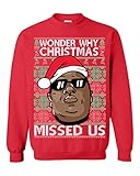 Memetic Unisex Sweatshirt Wonder Why Christmas Missed Us - Rot - XX-Larg