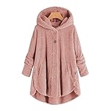 ZYYM Übergroße Hoodie Sweatshirt weiche gemütliche warme komfortable Teddy-Fleece PulloverHerbst Warm Halten Strickjacke Einfarbig Fleece Lose LäSsige Teddy Fleecejacke Plüschjacke Kapuzenjack