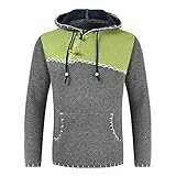 Kapuzenpullover Herren Casual Fashion Spleißen Farblich Passender Langarm Herren Pullover Herbst Winter Trend Neue H