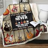 NuAnYI Weiche Fleecedecke Gitarre Musik Bass Cool 150X200 cm Decke Für Babys Mädchen Babydecke | Tagesdecke Für Kinderjungen Buggy-Decke | Babydecke Kopfkissen Decke Für Babys Fleecedeck