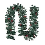 Kunyun Weihnachtsgirlande, 270 cm, Grün, Weihnachten, Rattan, für Zuhause, Party, Dekoration, Neujahr, Weihnachtsdekoration (Farbe: 2,7 m)
