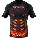 SMMASH Diablo Rashguard Kurzarm Herren, Kampfsport Funktionsshirt Herren Atmungsaktiv und Leicht, Sportoberteile für MMA, Krav MAGA, BJJ, K1, Slim Fit, Hergestellt in der EU (XS)