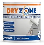 Dryzone Schimmelresistente Emulsionsfarbe 1L Brillant Weiß - beständig gegen Schimmel für 5 Jahre, 10 m² - 12 m² Abdeckung bei hoher Deckk