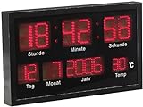 Lunartec LED Uhr groß: Multi-LED-Uhr mit Datum & Temperatur (LED Wanduhr)