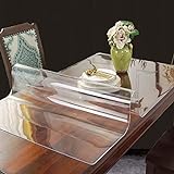 KDDFN Rechteckige Transparente Tischdecke,Klarer Tischschutz Kunststoff,2 mm Schreibtischunterlage,PVC Tischdecke Kristallklar,Maßanfertigung (50x80cm/20x32in)