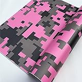 Auto-Dekoration, Camouflage-Vinyl-Folie, Auto-Aufkleber, für Fahrrad, Konsole, Computer, Laptop, Motorroller, Motorrad (Farbbezeichnung: rosa digital, Größe: 152 x 20 cm)