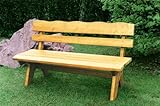 TPFGarden Gartenbank DRIEBURG 120cm 2-Sitzer aus Kiefer Massiv Farbe: Hellb