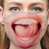 PRETTYEST Lustig Mundschutz Bandanas Waschbar 3D Motiv Staubdicht Mund und Nasenschutz Gesichtsabdeckung Wiederverwendbare Atmungsaktiv Face C