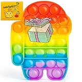 Push Pop Bubble Sensory Zappeln Spielzeug, Autismus Besondere Bedürfnisse Stressabbau Silikon Stressabbau Spielzeug Anti-Angst Zappeln (Among Regenbogen)