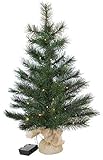 Weihnachtsbaum Tanne 60 cm beleuchtet 25 LED Deko Christbaum Tannenb