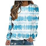 Hirolan Colorblock Langarmshirt Damen Oberteile Baseball Gradient Rundhals Gestreift Pullover Oberteile Frauen Casual Patchwork Bluse T-Shirt Tops Pullover Tuniken Bottoming Shirt T-S