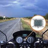 Salangae Motorraduhr wasserdicht, digitales Thermometer, Selbstklebende Auto-Luftauslass-Montage -10 ~ 50 Grad Celsius Außentemperaturanzeige mit LCD-Display für Auto-Motorrad-F