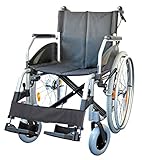 FabaCare Rollstuhl Lexis mit Trommelbremse, Standardrollstuhl faltbar, Steckachse, Transportrollstuhl bis 130 kg, Sitzbreite 42