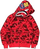 MINIDORA Kapuzen-Sweatshirt für Herren Bape Kapuzen- und Reißverschlussjacke Glatter Stoff mit Bedruckter 5XL,R