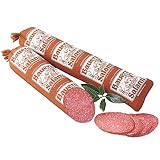 Bauernsalami, gefüllt in genähte Leinendärme, hergestellt nach GDL-Verfahren, Landmetzgerei Schiessl, ca. 900g, Primeversand!
