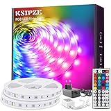 Ksipze LED Strip 20m RGB LED Lichterkette Streifen Lichtband mit Fernbedienung Farbwechsel Hell 5050 LED Band Leiste Lichterketten Klebeband Selbstklebende für Zuhause, Schrank Schlafzimmer(20 Meter)