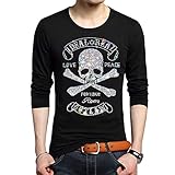 T-Shirt Herren Slim Fit Mode Strass Schmücken Langarmshirt Herren Sport Lassig All-Match Pullovers Herren Klassisch Komfortabel Atmungsaktiv T-Shirt Herren C-Black2 3XL