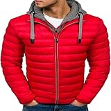 ZYYM Herren Steppjacke Winterjacke Männer Winter Wärme Freizeit mit Kapuze Zip Kapuzenjacke Herren Daunenjacke Schlank Baumwolle Mantel Männer Wanderjacken Mantel Freizeitjacke Warm Bomberjack