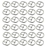 Cosswe Metall Schnallen,30 Stück Silber Metall Schuh Schnalle Rollschnalle Gürtelschnallen GüRtel DornschließE Riemenschnalle Kleine Dornschließe für DIY Kleidung Tasche Leder-GüRtel Handarb