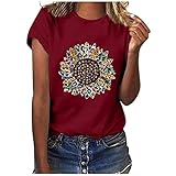 Bluse Blumen Tshirt Spitze Sommerbluse Elegante wohlt채terin Blaue Bluse blusen Damen Sommer elegant Damen Oberteile Sommer elegant XXXL Tshirt Shirts Damen Sommer lock